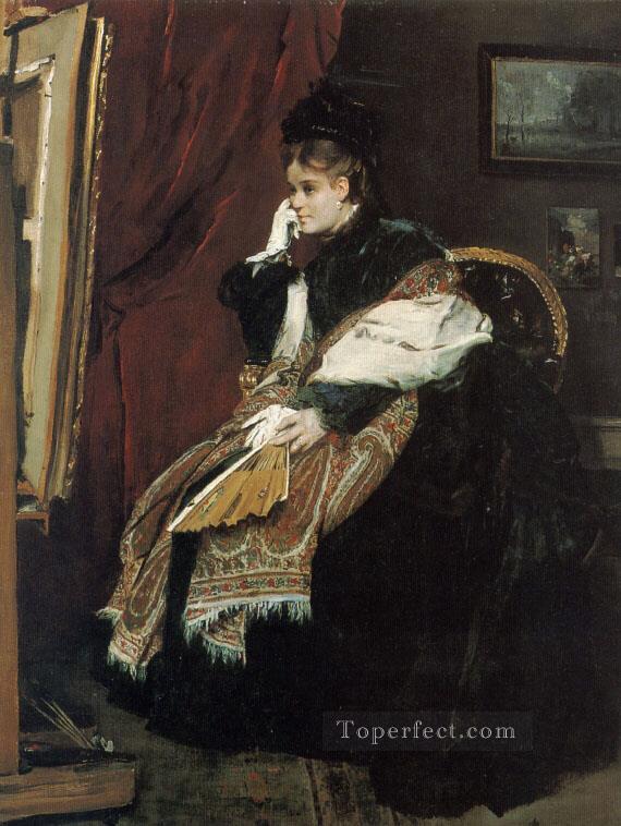 La Douloureuse Certitude lady Belgian painter Alfred Stevens Oil Paintings